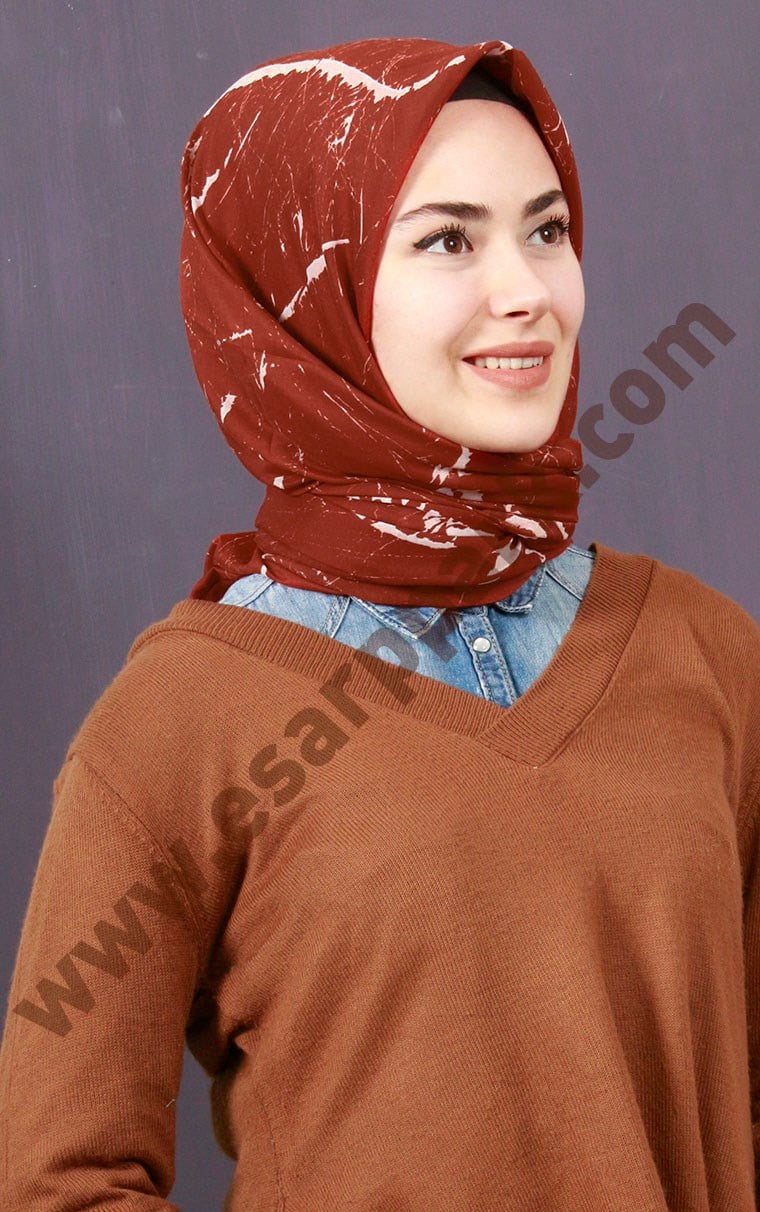 Pamuklu 140x140 Cm Eşarp 1092-3