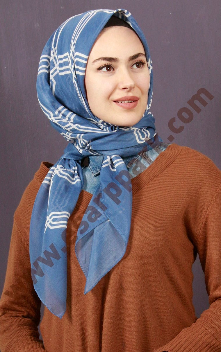 Pamuklu 140x140 Cm Eşarp 1093-3