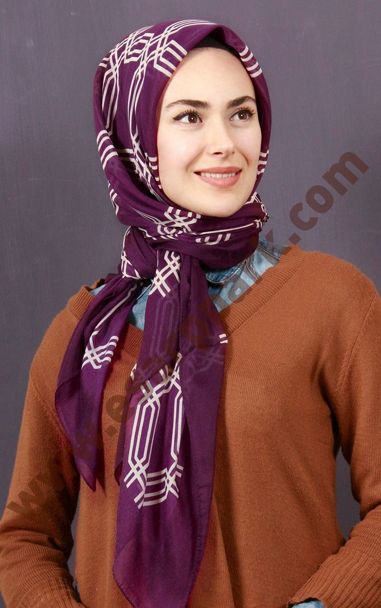 Pamuklu 140x140 Cm Eşarp 1093-6