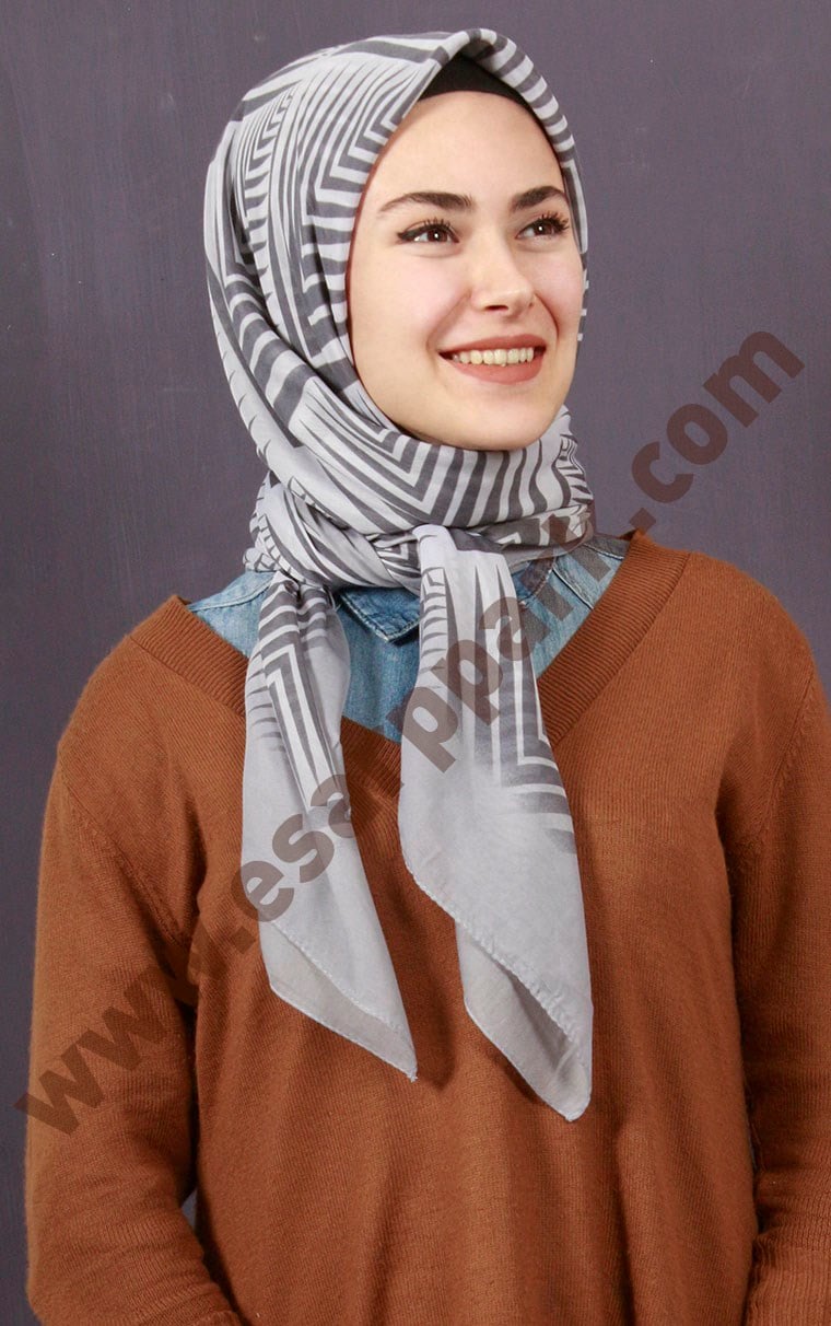 Pamuklu 140x140 Cm Eşarp 1094-1