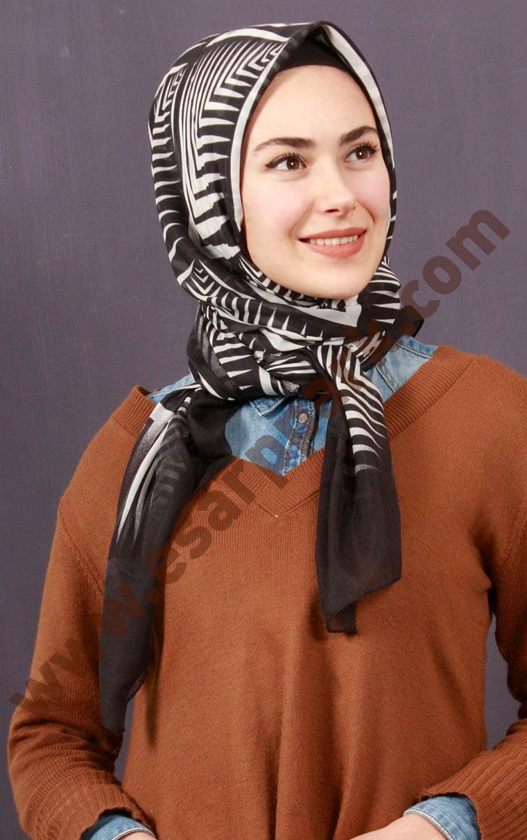 Pamuklu 140x140 Cm Eşarp 1094-8