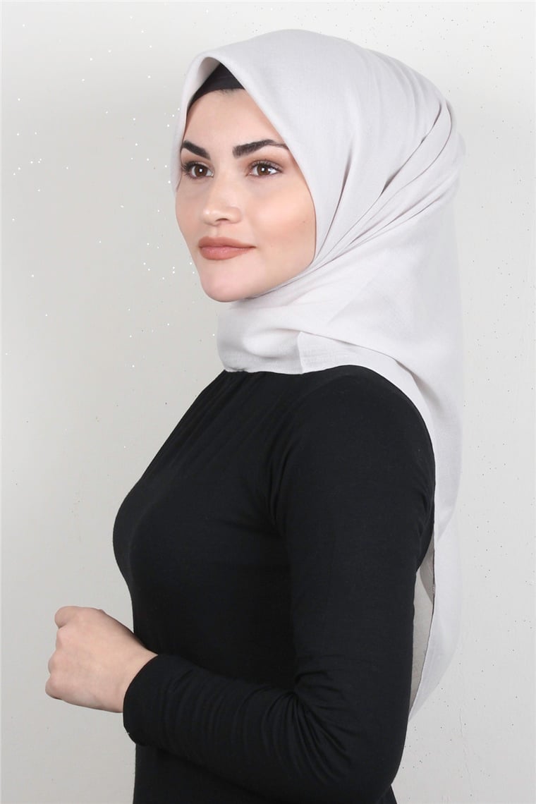 Pamuklu Düz Eşarp 3512-13 Taş