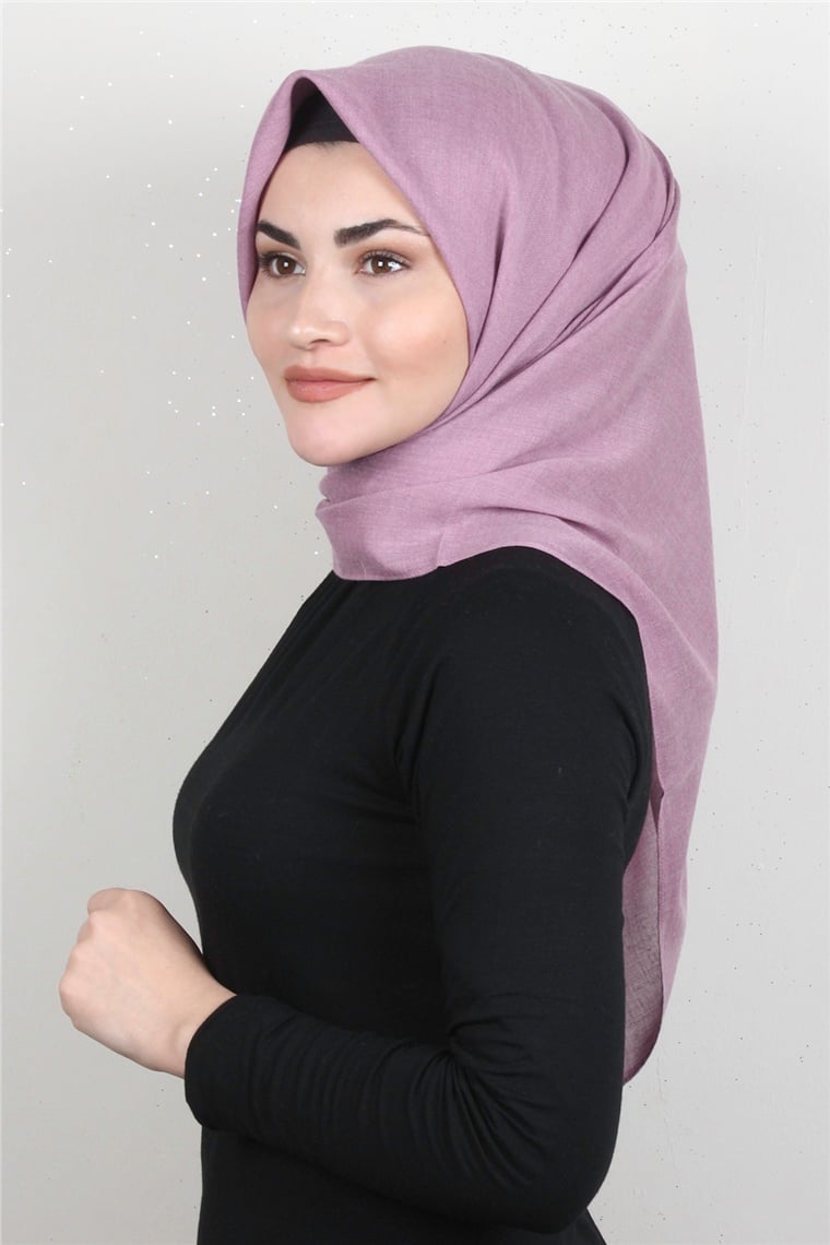Pamuklu Düz Eşarp 3512-5 Pembe