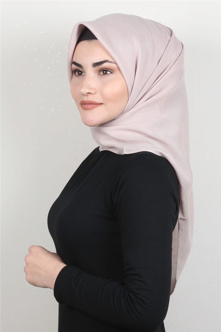 Pamuklu Düz Eşarp 3512-6 Vizon