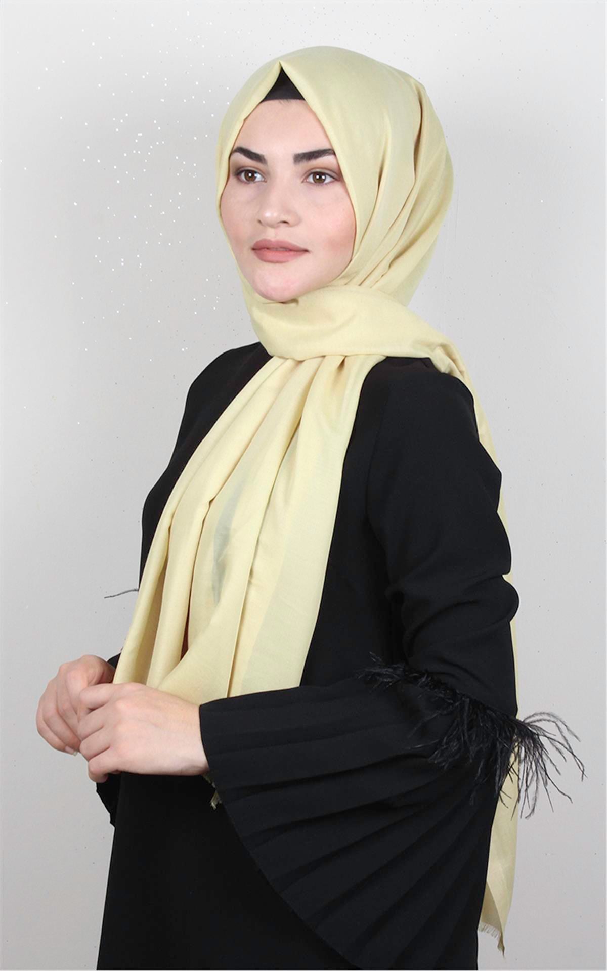 Pamuklu Düz Şal 2803-27 Gold