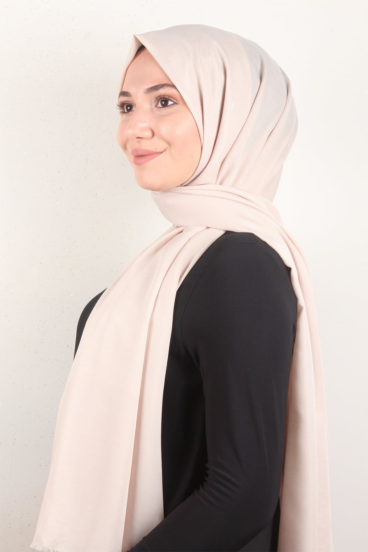 Pamuklu Düz Şal 2803-35 Bej