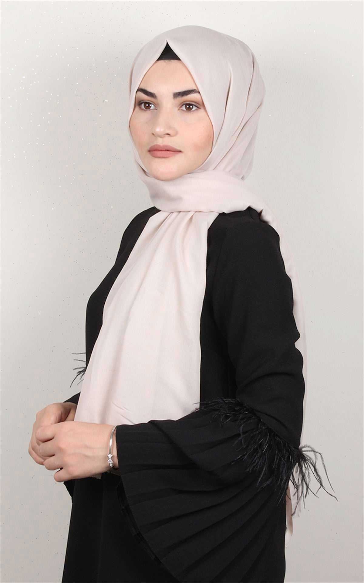 Pamuklu Düz Şal 2803-5 Taş