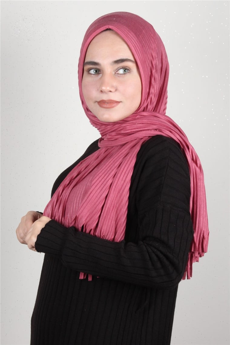 Pamuklu Hazır Şal 1589-21 Şeker Pembe