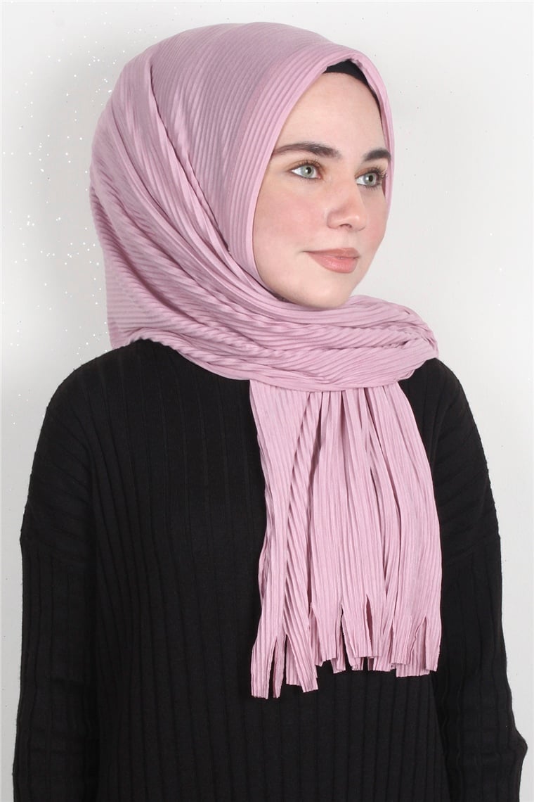 Pamuklu Hazır Şal 1589-25 Açık Pembe