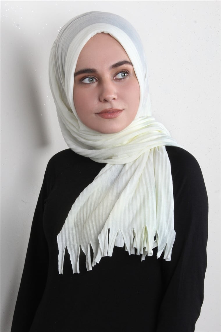 Pamuklu Hazır Şal 1589-9 Ekru