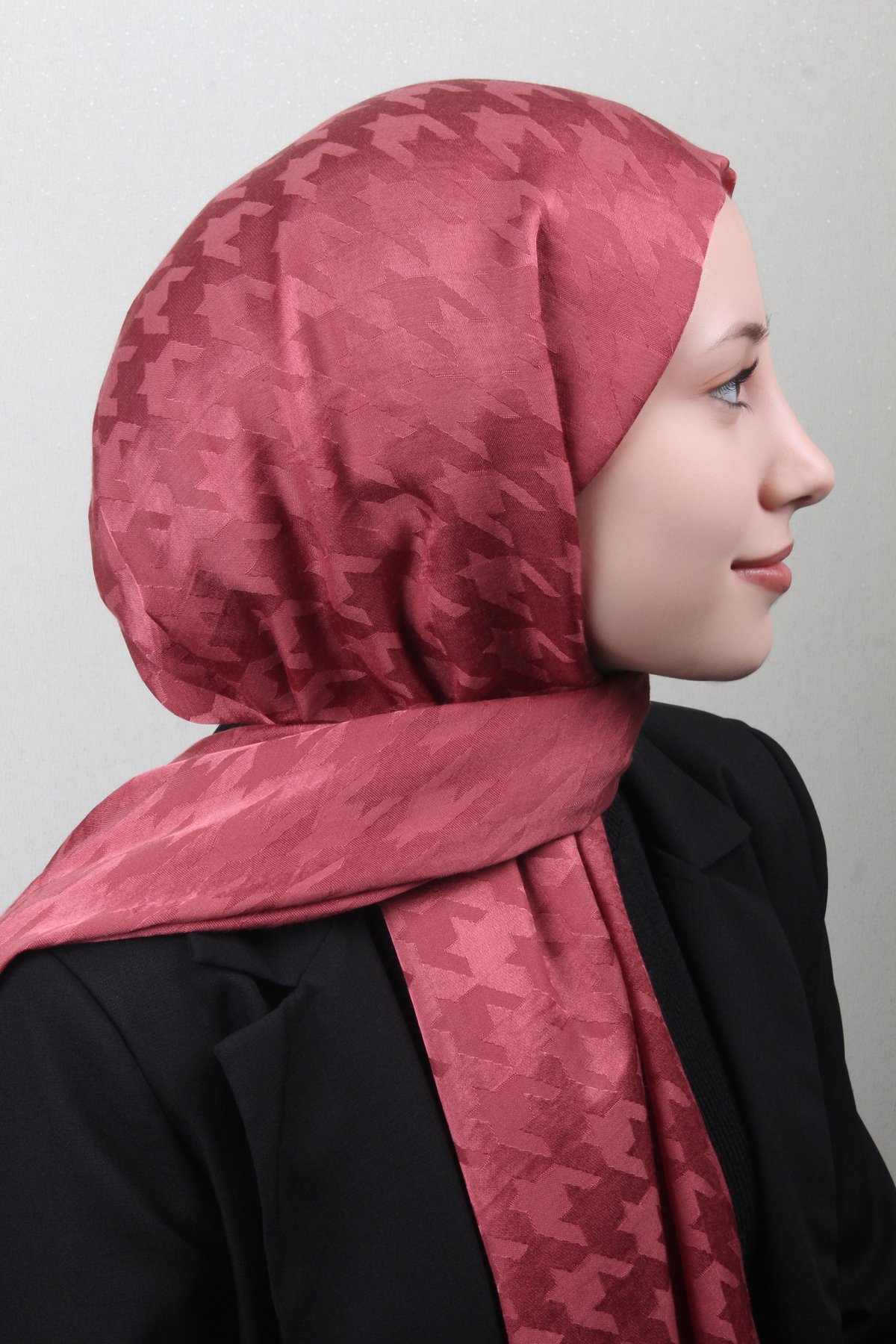 Pamuklu Jakar Şal 4110-3 Gül Kurusu