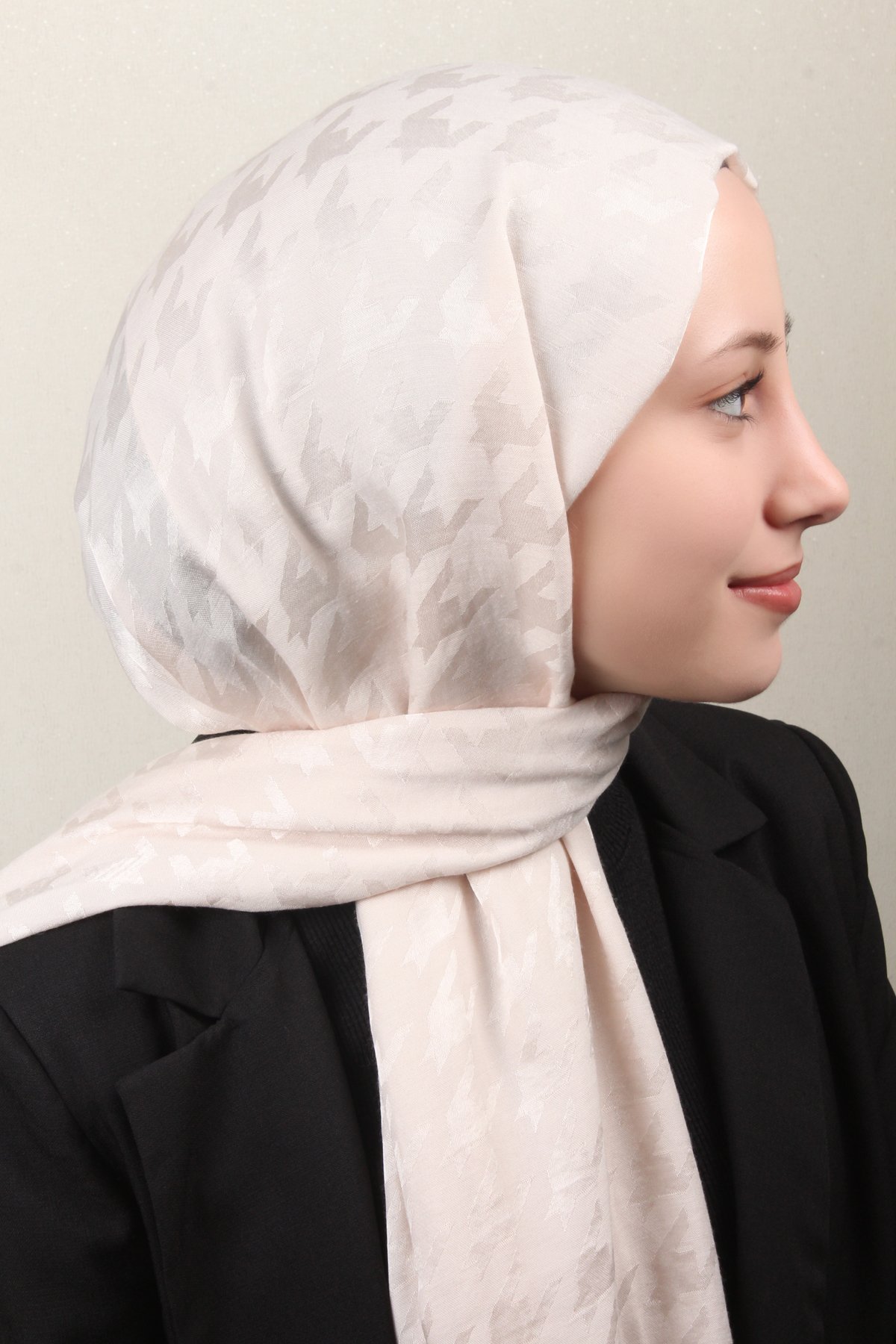 Pamuklu Jakar Şal 4110-5 Kemik