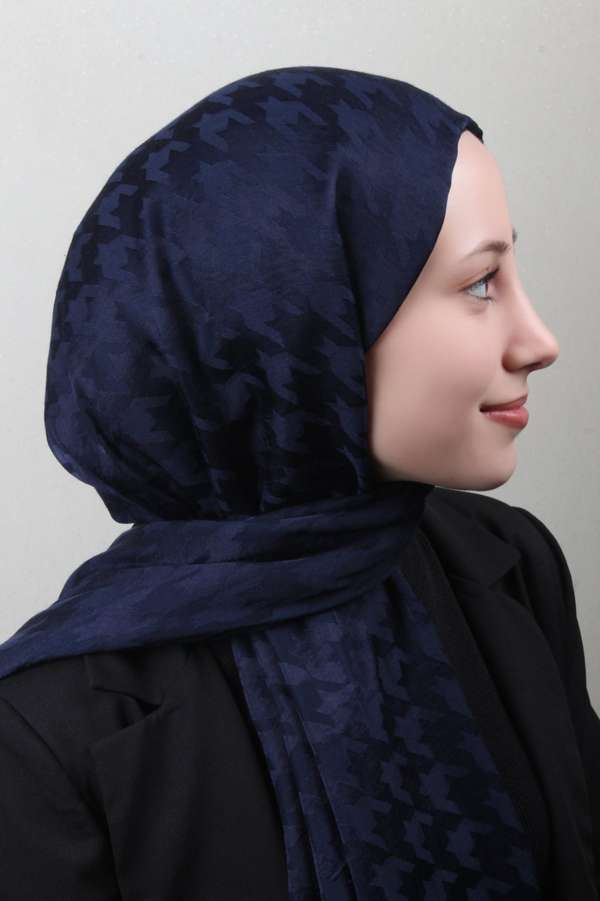 Pamuklu Jakar Şal 4110-9 Lacivert