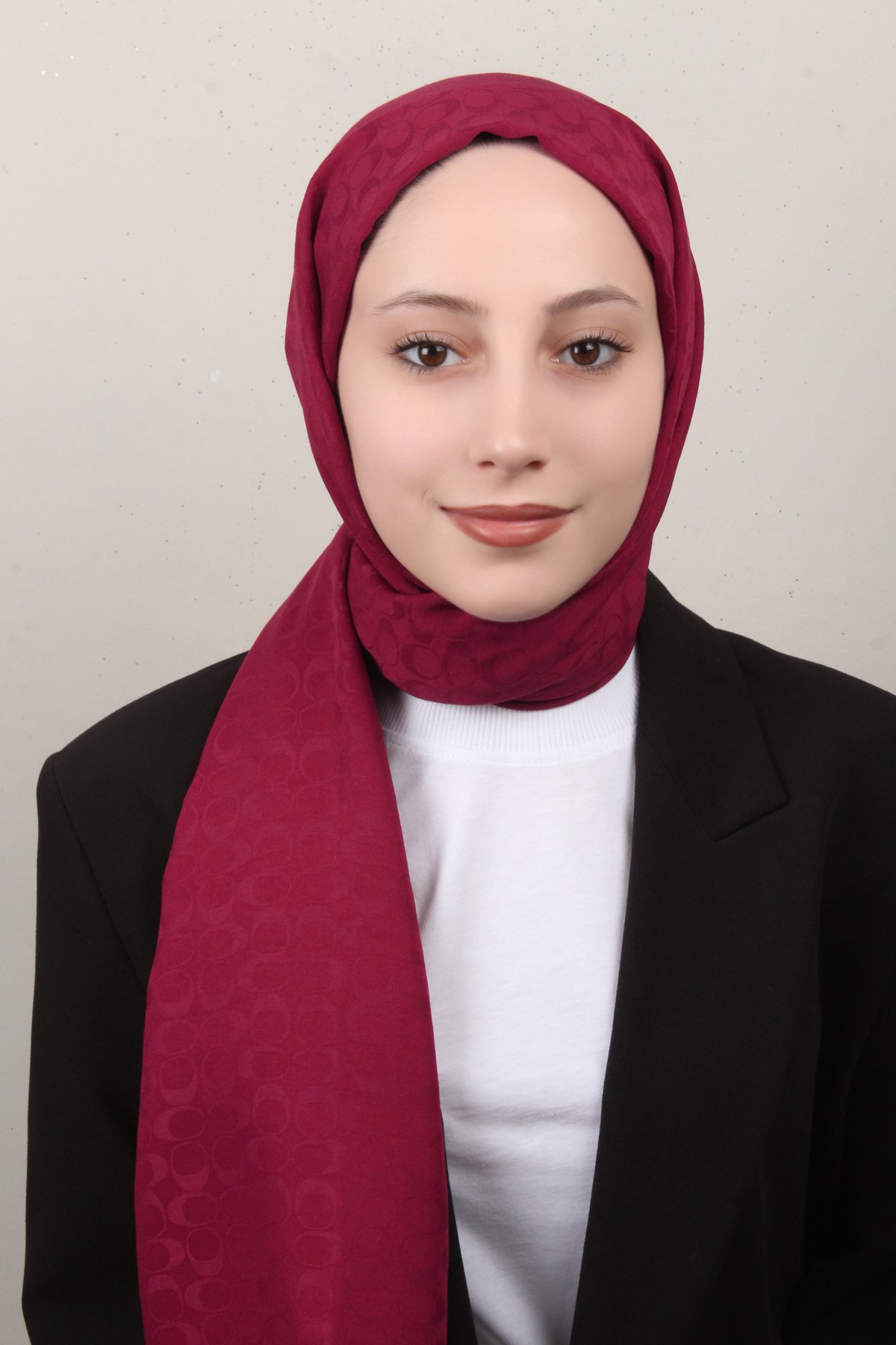 Pamuklu Jakar Şal 4113-13 Bordo