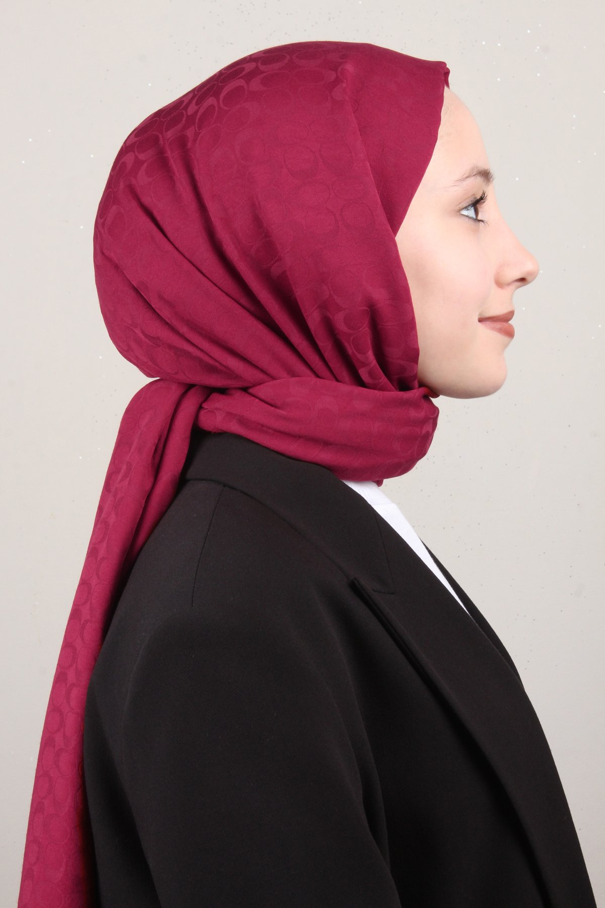 Pamuklu Jakar Şal 4113-13 Bordo