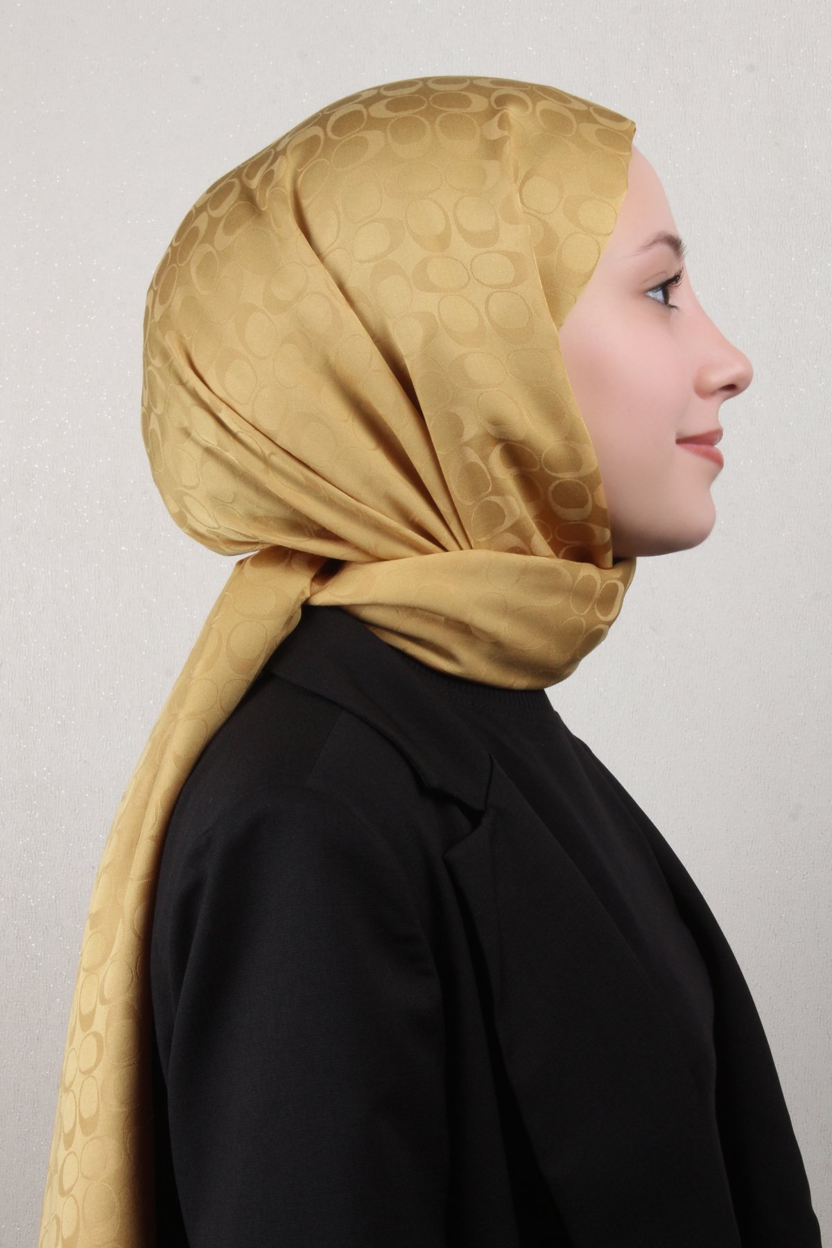 Pamuklu Jakar Şal 4113-16 Hardal