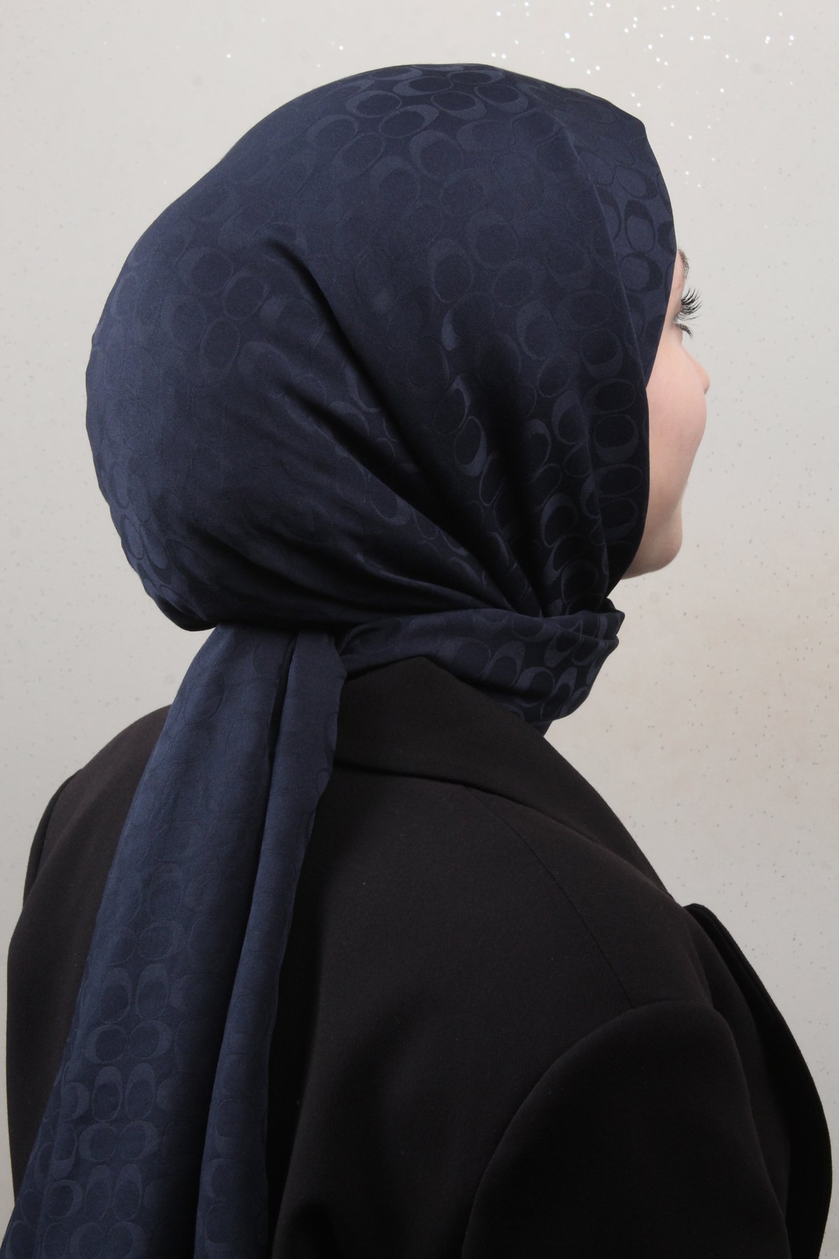 Pamuklu Jakar Şal 4113-2 Lacivert