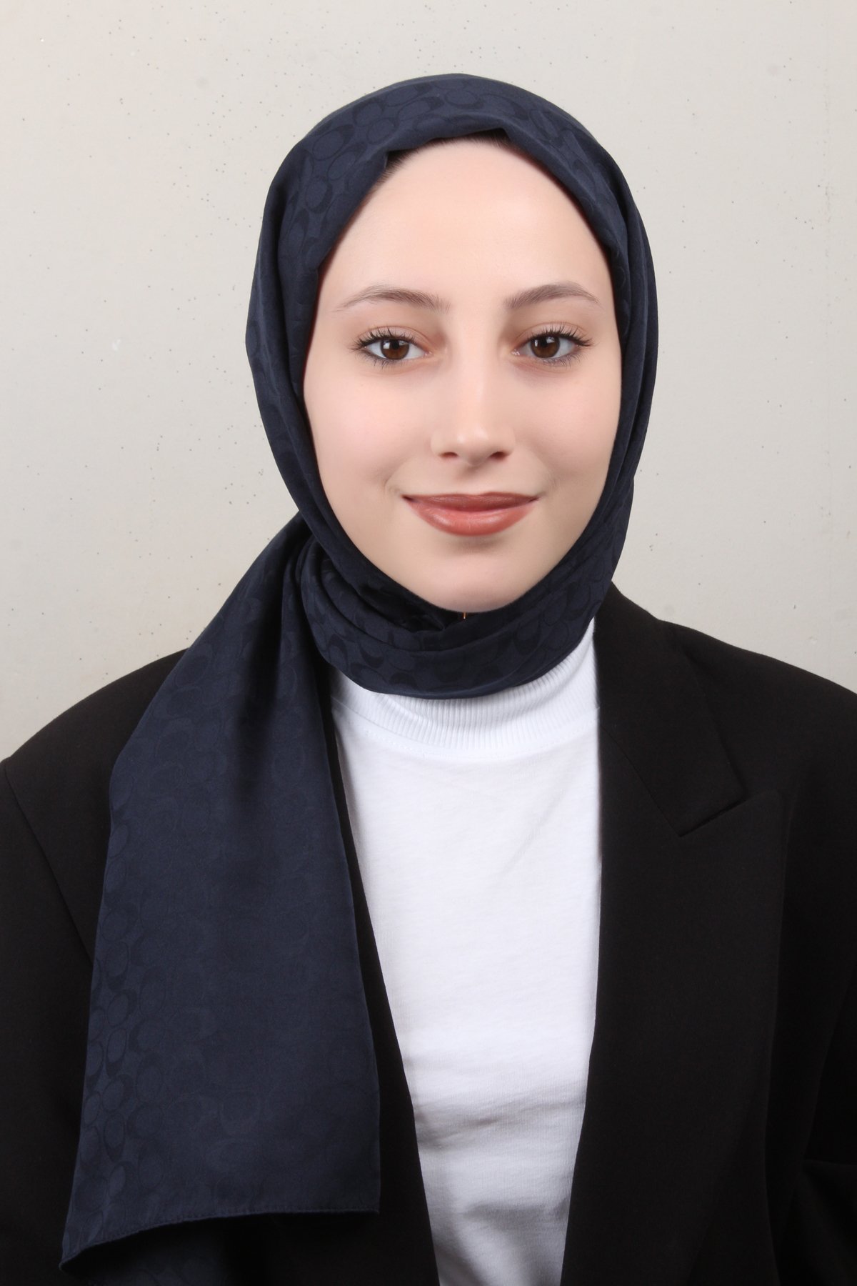 Pamuklu Jakar Şal 4113-2 Lacivert