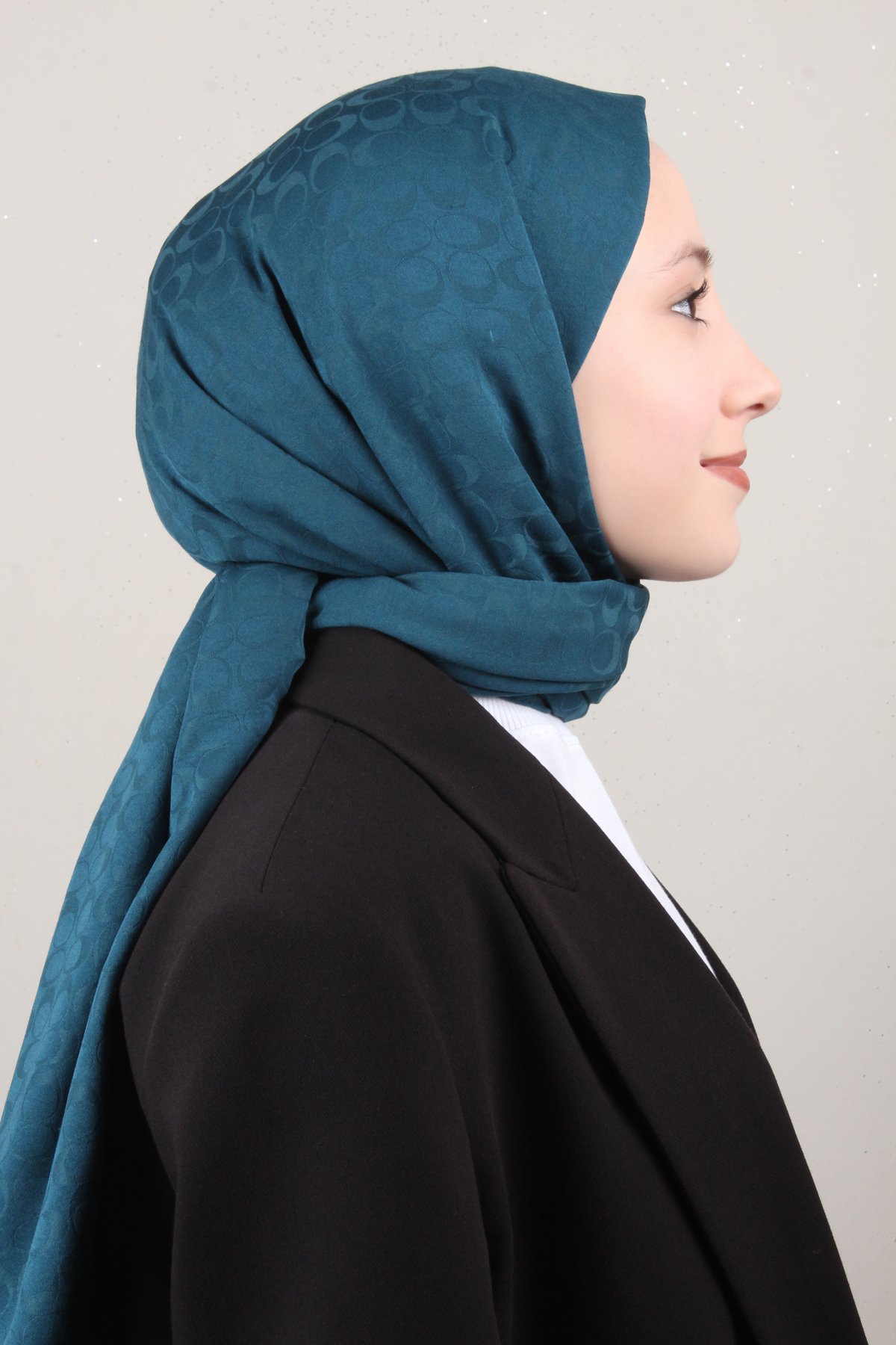 Pamuklu Jakar Şal 4113-4 Petrol Mavisi