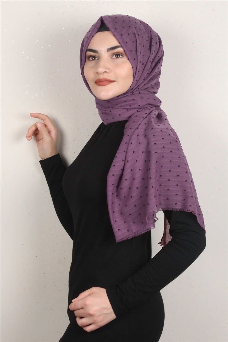 Pamuklu Pıt Pıt Şal 3092-31 Gül Kurusu