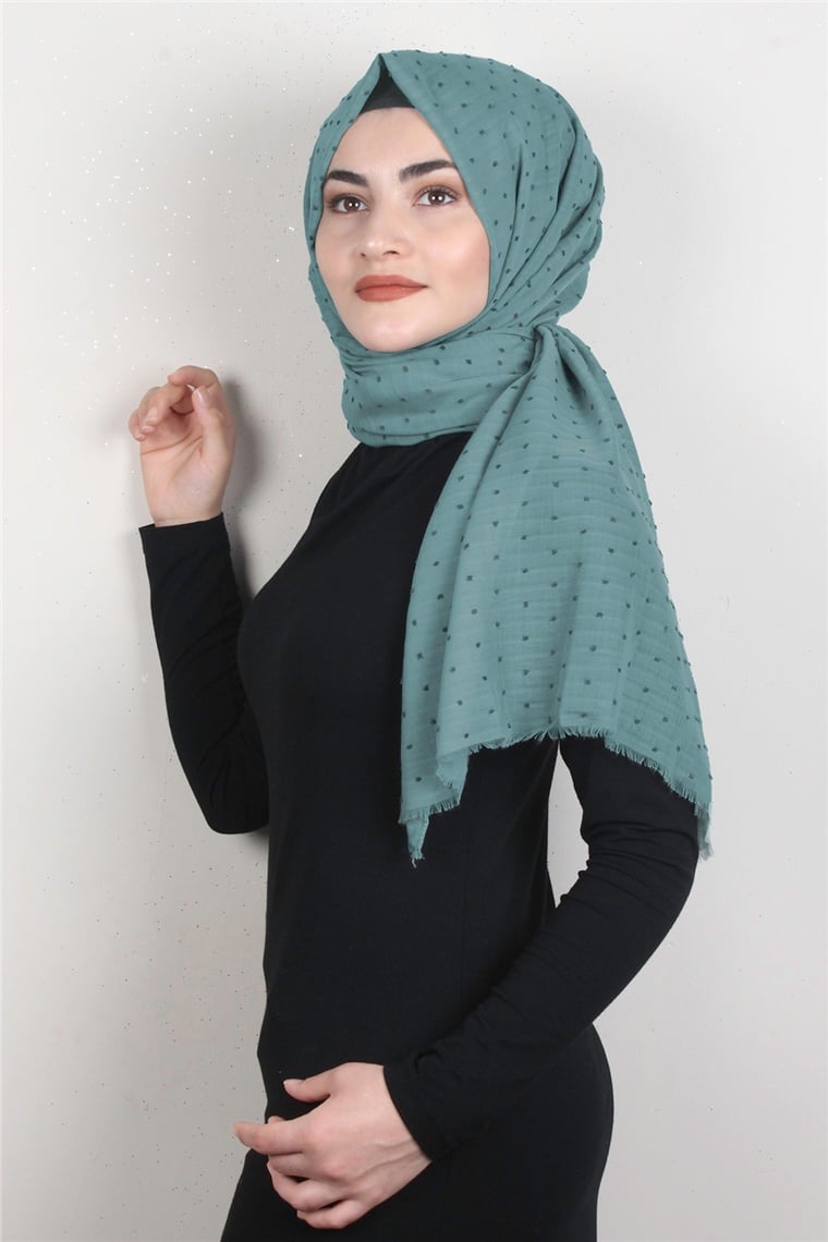 Pamuklu Pıt Pıt Şal 3092-32 Cam Göbeği