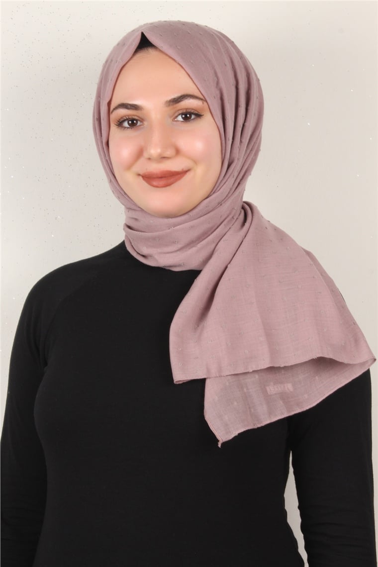 Pamuklu Pıt Pıt Şal 3092-35 Koyu Pudra