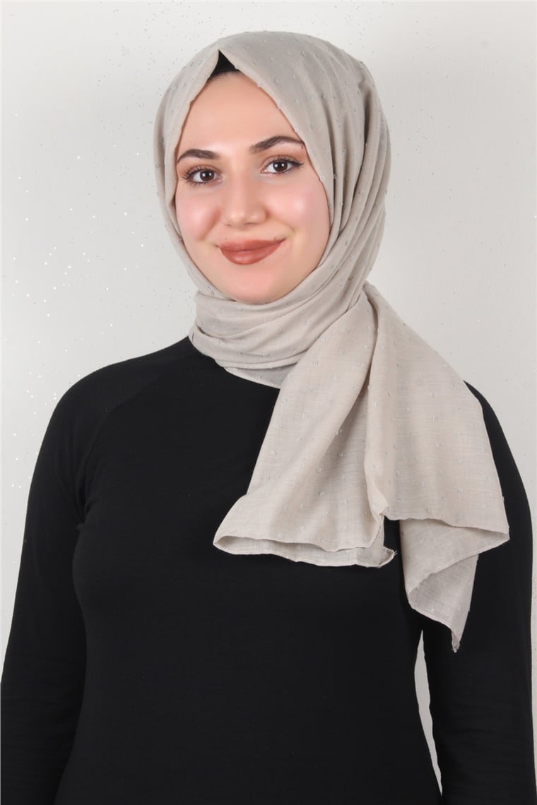 Pamuklu Pıt Pıt Şal 3092-36 Taş