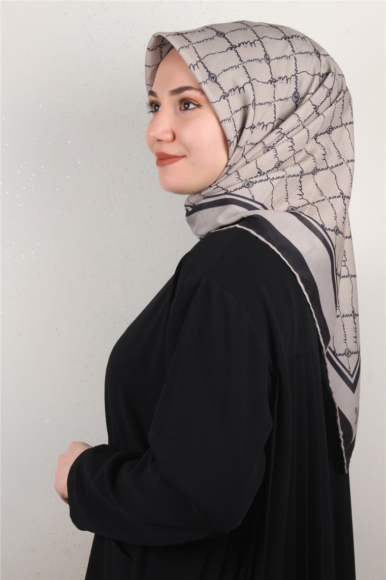 Pamuklu Soft Eşarp 3304-7 Bej