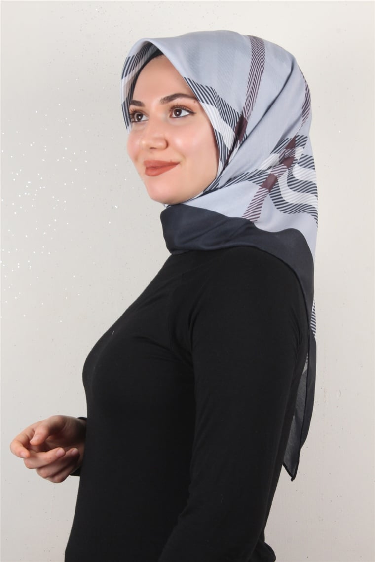 Pamuklu Soft Eşarp 3308-3 Gri