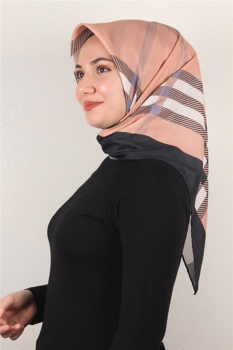 Pamuklu Soft Eşarp 3308-8 Koyu Bej