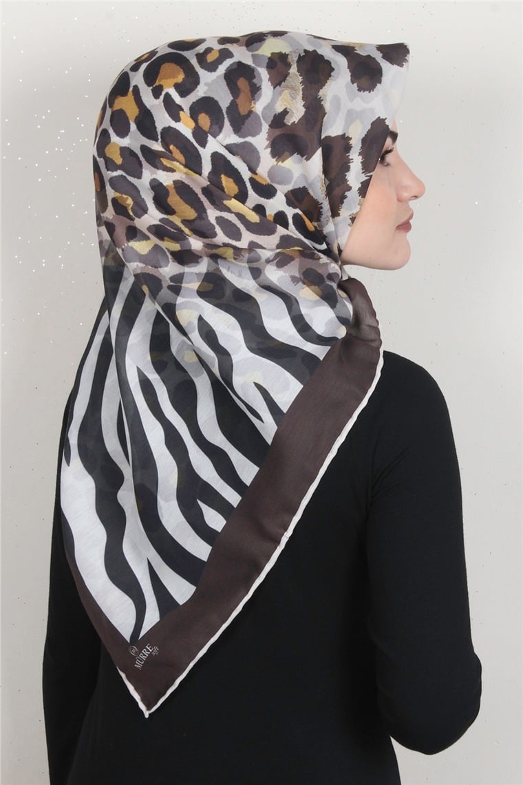 Pamuklu Soft Eşarp 3318-4 Kahverengi