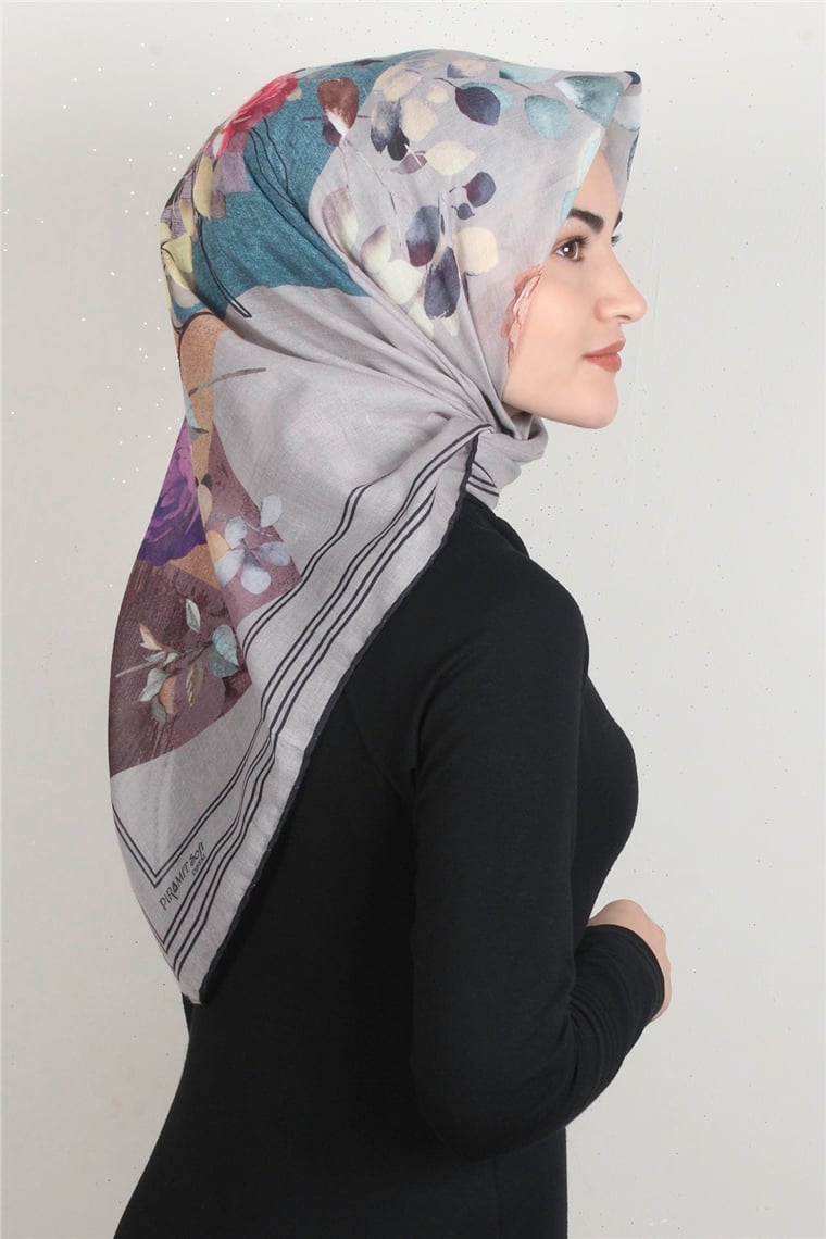 Pamuklu Soft Eşarp 3325-4 Desenli