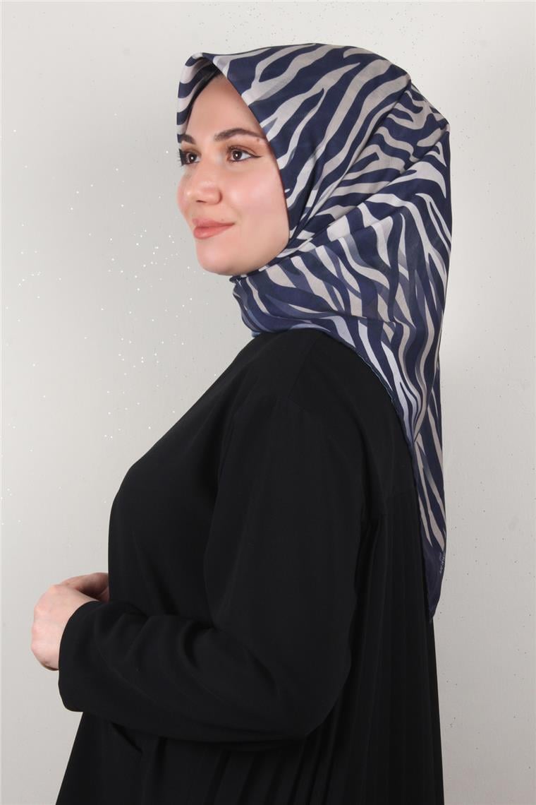 Pamuklu Soft Eşarp 3338-1 Lacivert