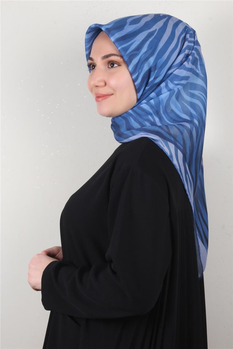 Pamuklu Soft Eşarp 3338-9 Mavi