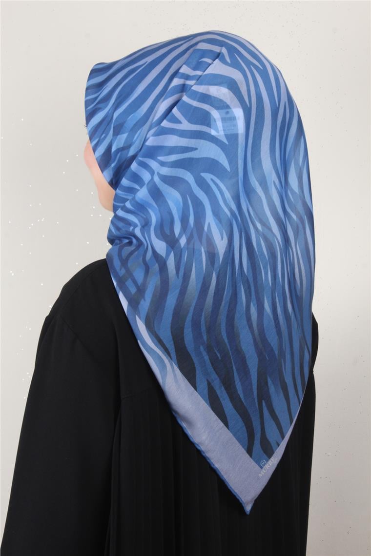 Pamuklu Soft Eşarp 3338-9 Mavi