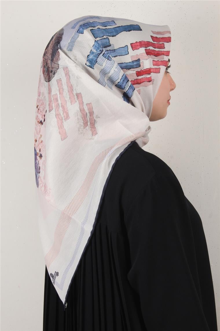 Pamuklu Soft Eşarp 3339-10 Lacivert