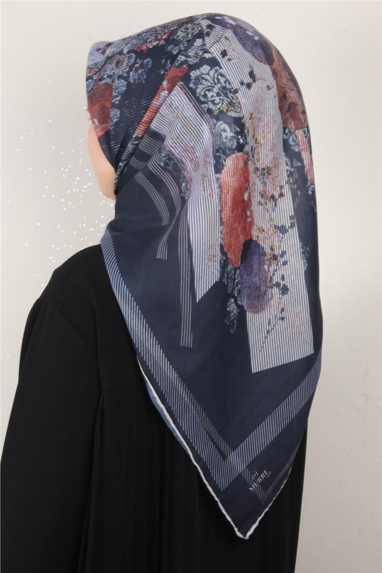 Pamuklu Soft Eşarp 3339-2 Lacivert