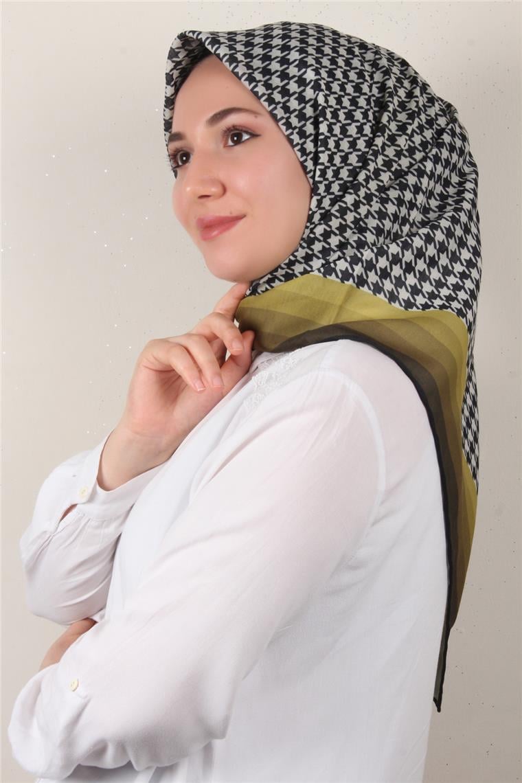Pamuklu Soft Eşarp 3340-8 Yağ Yeşili