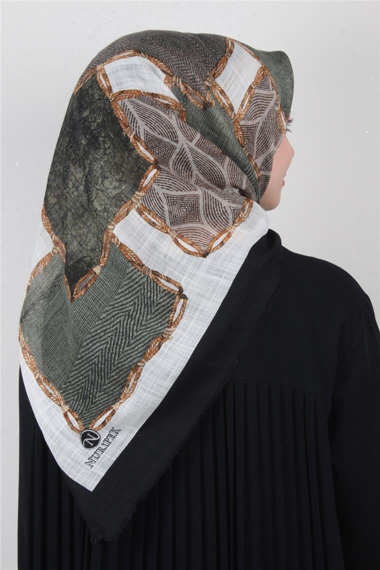 Pamuklu Trend Eşarp 9803-6 Haki