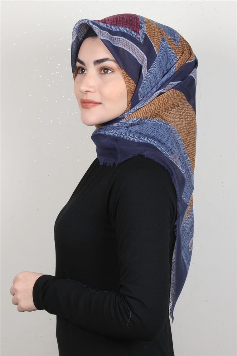 Pamuklu Trend Eşarp 9925-9 İndigo