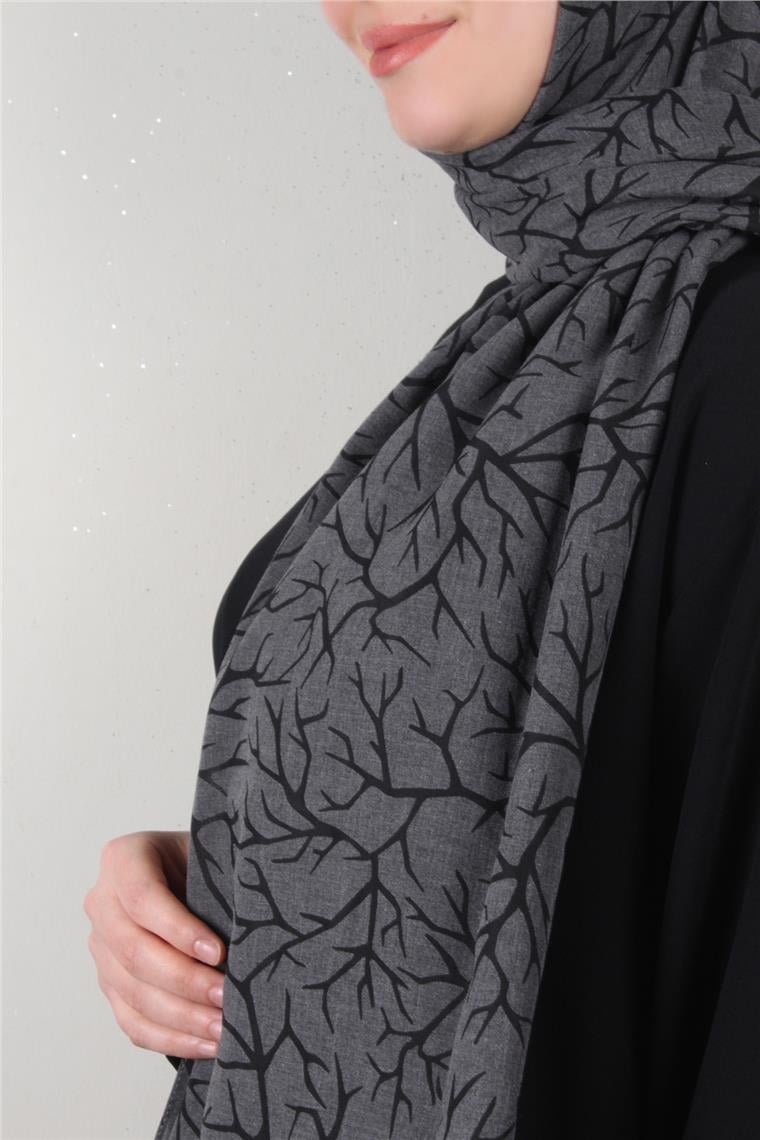 Pamuklu Twist Şal 1264-1 Antrasit