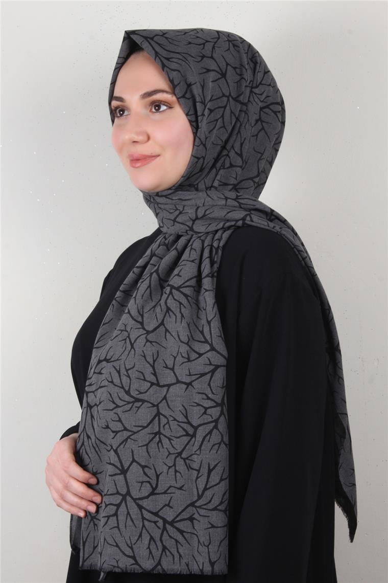 Pamuklu Twist Şal 1264-1 Antrasit
