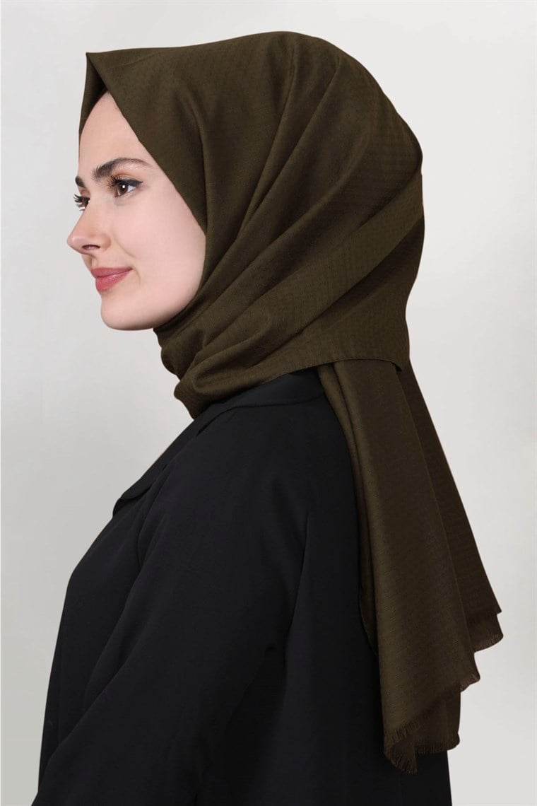 Pamuklu Twist Şal 1276-17 Asker Yeşili