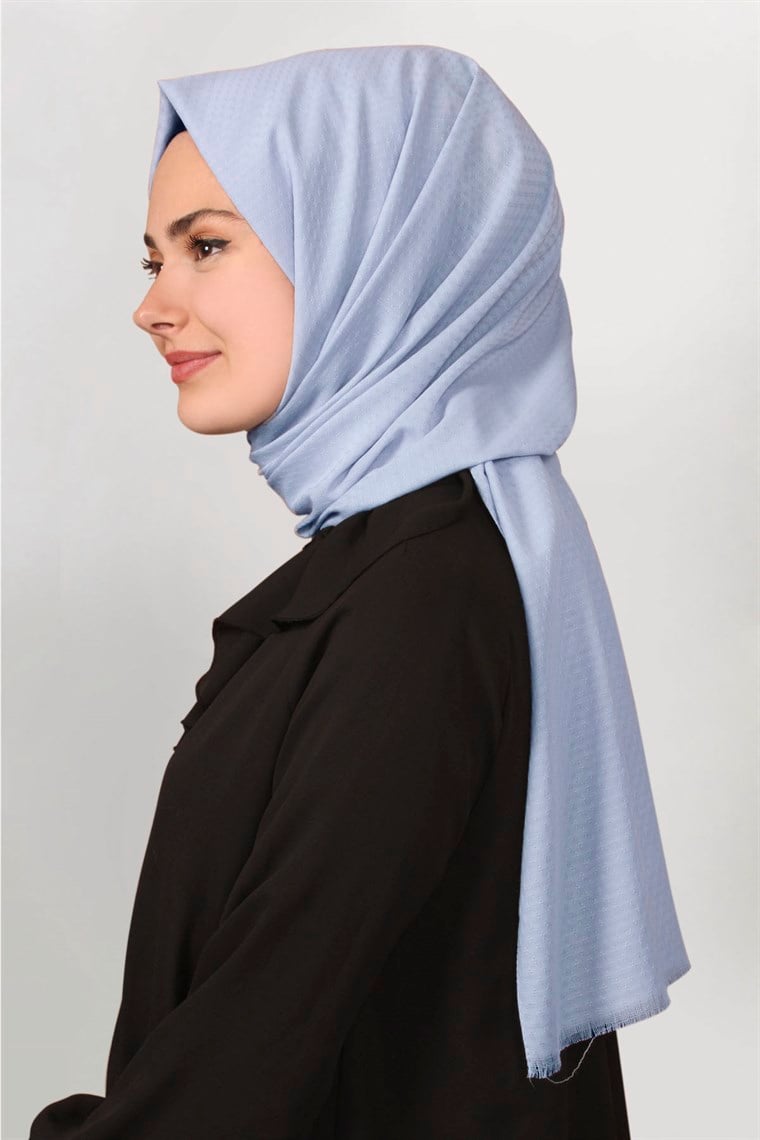 Pamuklu Twist Şal 1276-7 Bebe Mavisi