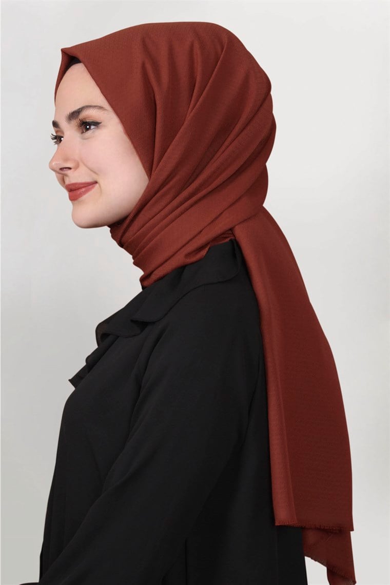 Pamuklu Twist Şal 1277-4 Kiremit