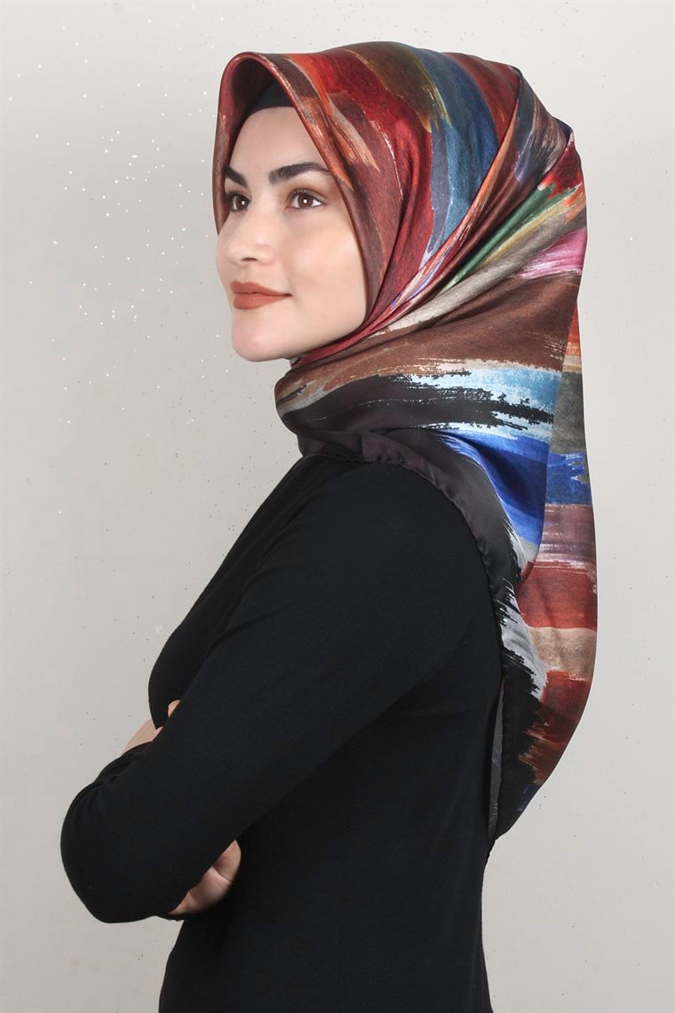 Piramit Dijital Eşarp 1352-11 Zümrüt Yeşili