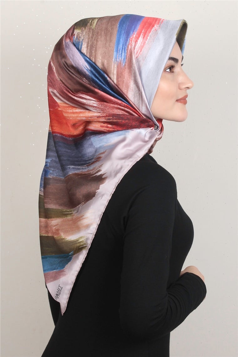 Piramit Dijital Eşarp 1352-2 Pudra