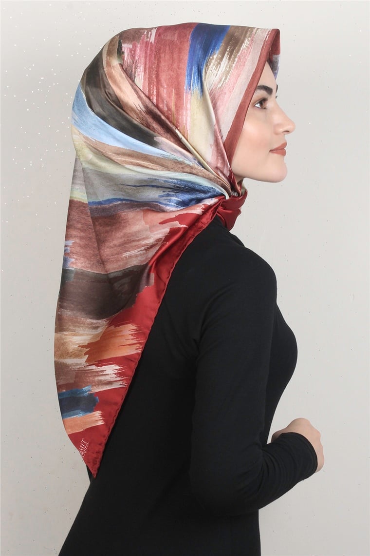 Piramit Dijital Eşarp 1352-5 Taba