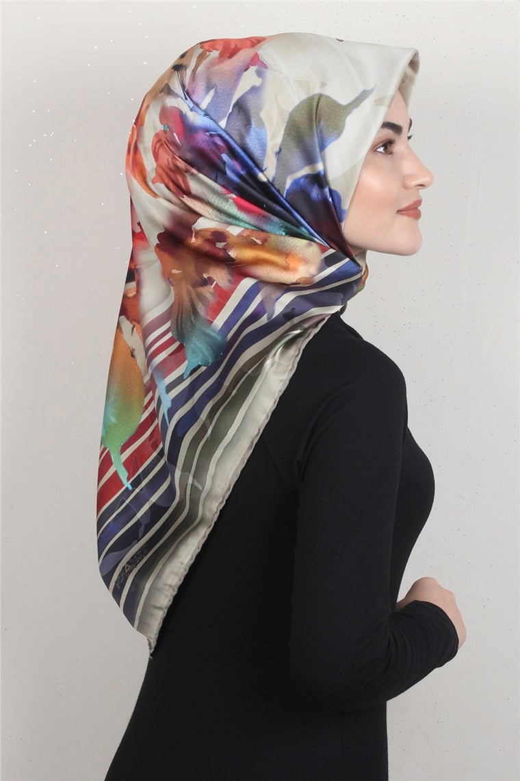 Piramit Dijital Eşarp 1353-11 Haki