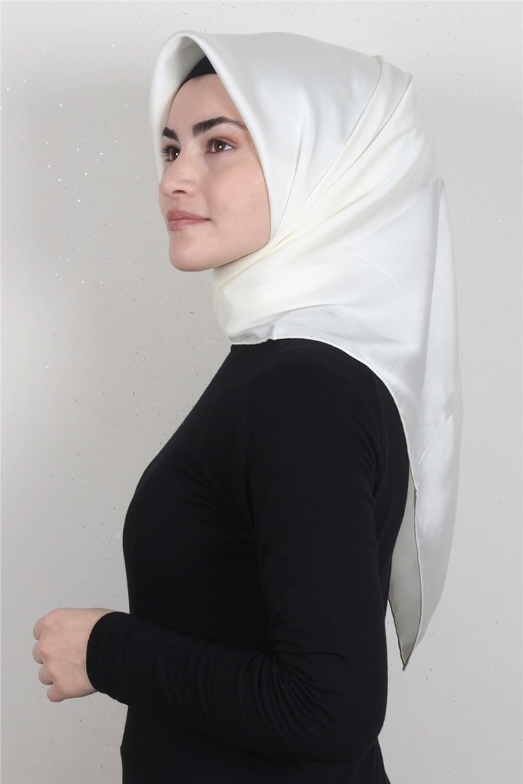 Piramit Düz Renk Eşarp 1340-11 Krem